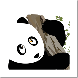 Panda in the tree Posters and Art